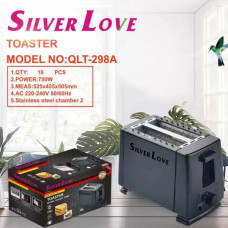 Кухонний тостер Silver Love QLT-298A 750 Вт - чорний електротостер зі звуковим оповіщенням