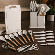 Комплект кухонного приладдя Kitchen Set на 19 предметів — Практичний подарунок для господині (білий) Комплект кухонного приладдя Kitchen Set на 19 предметів — Практичний подарунок для господині (білий)