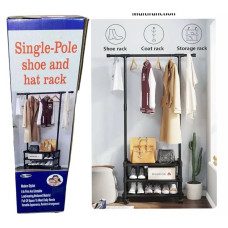 Вішалка для передпокою з полицею для взуття SINGLE-POLE SHOE and HAT RACK 107-2 Вішалка для передпокою з полицею для взуття SINGLE-POLE SHOE and HAT RACK 107-2