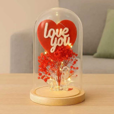 Декоративний світильник-нічник Серце в колбі "Love you" з підсвічуванням на батарейках Декоративний світильник-нічник Серце в колбі "Love you" з підсвічуванням на батарейках