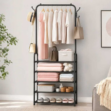 Вішалка для одягу в спальню Clothes Rack Up з полицями для взуття 170×60×26 см Вішалка для одягу в спальню Clothes Rack Up з полицями для взуття 170×60×26 см