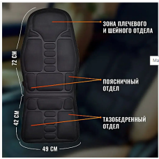 Масажна накидка, Масажер на крісло з вібромасажем, Автонакидка для спини та попереку 8419357