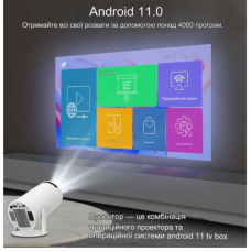Проектор з Android 11 та Wi-Fi, смарт-проектор для кіно та ігор, портативний кінопроектор 8472910