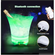 Відро для льоду з Bluetooth-колонкою, кулер для напоїв для вечірок і бару, льодниця з підсвіткою 8419357